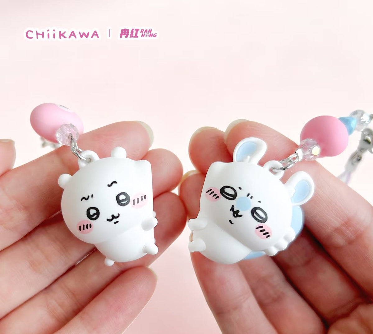 ChiiKawa Friends Series | ChiiKawa Hachiware Usagi Momonga Friends Cuddle Up Phone Keychain - Kawaii Items Room Decoration