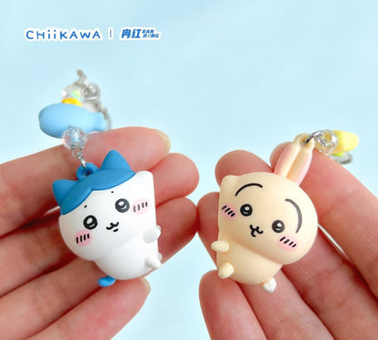 ChiiKawa Friends Series | ChiiKawa Hachiware Usagi Momonga Friends Cuddle Up Phone Keychain - Kawaii Items Room Decoration