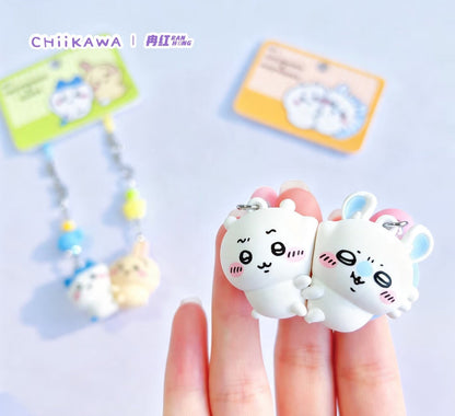 ChiiKawa Friends Series | ChiiKawa Hachiware Usagi Momonga Friends Cuddle Up Phone Keychain - Kawaii Items Room Decoration