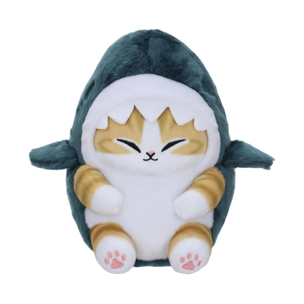 Miniso X Mofusand | Mofusand Cat in Shark Costume Standing and Sitting Cute Plush Doll - Kawaii items Room Decoration Doll