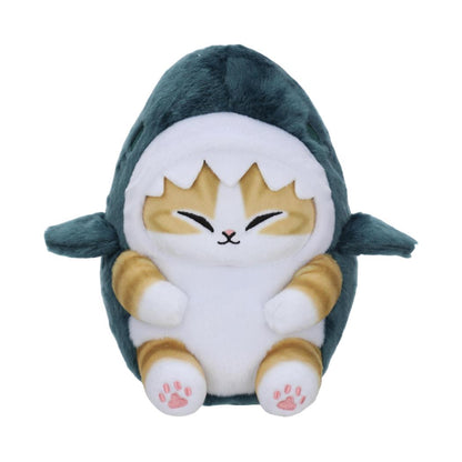 Miniso X Mofusand | Mofusand Cat in Shark Costume Standing and Sitting Cute Plush Doll - Kawaii items Room Decoration Doll