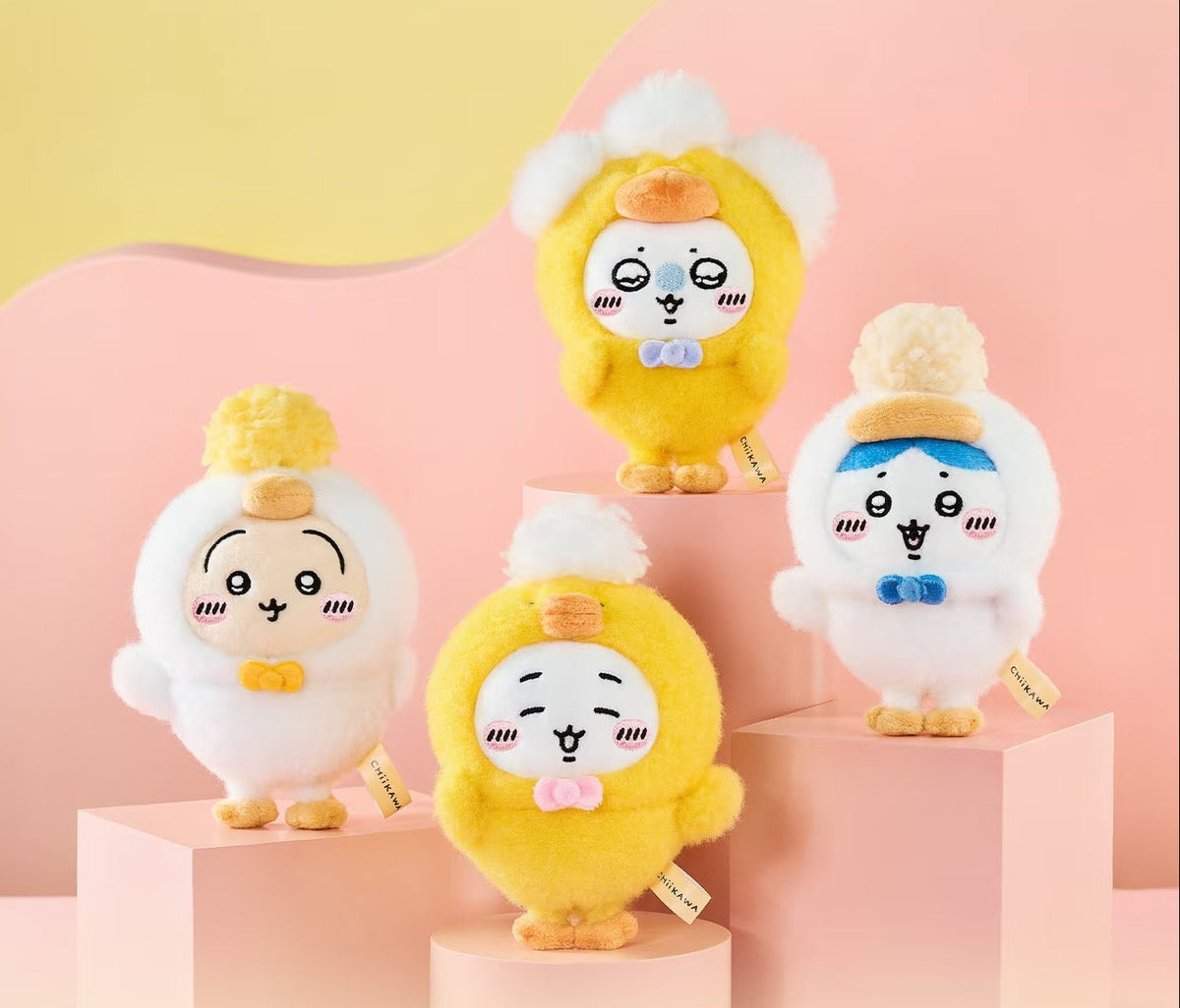 ChiiKawa X Nanjing Limited Series | ChiiKawa Hachiware Usagi Momonga in Fluffy Duck Costume Cute Plush Doll Keychain - Kawaii items Room Decoration Doll