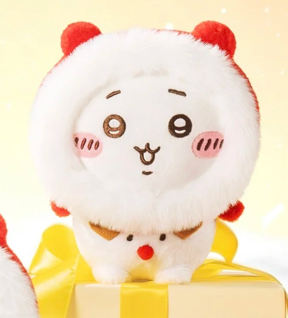 [Pre-order] ChiiKawa X Miniso White Christmas Series | ChiiKawa Hachiware Usagi in Christmas Snowman Costume Plush Doll - Kawaii Items Room Decoration doll