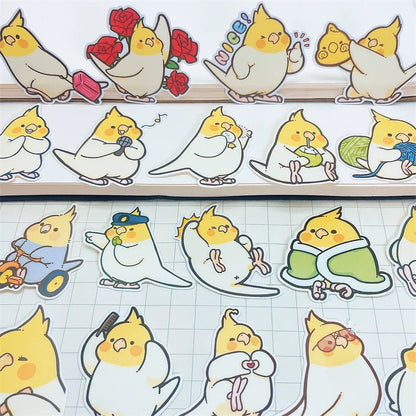 Set of 20 Pieces Parrot Waterproof | Fun Cockatiel 5cm - iPad iPhone NoteBook