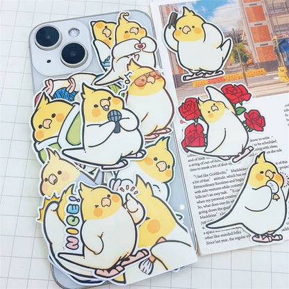 Set of 20 Pieces Parrot Waterproof | Fun Cockatiel 5cm - iPad iPhone NoteBook