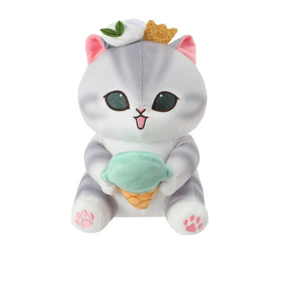 Miniso X Mofusand Ice Cream Series | Mofusand Cat Eating Ice Cream Cone Cute Plush Doll - Kawaii items Room Decoration Doll