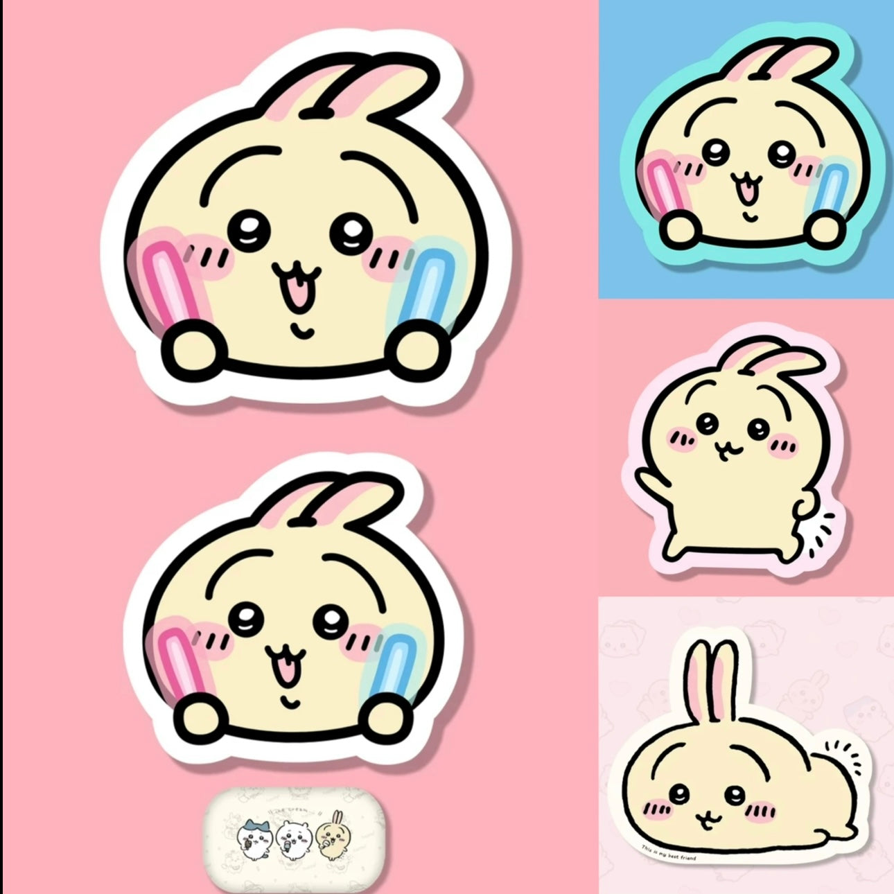 Japanese Cartoon Chiikawa Mouse Pad | Usagi - Can with Hand Pillow Rest