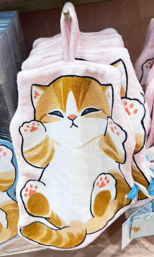 Miniso X Mofusand Ice Cream Series | Mofusand Cat Orange Cat Lying Cute Hand Towel - Kawaii items Room Decoration