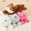 The Green Party Colourful Cat | Laying Down Grey Pink White Brown - Plush Doll Children Gift Animal