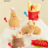 The Green Party Yummy Fast Food Family | Hotdog Hamburger Croissant Drumstick Fries Baguette Cup Noodles Toast - Small Plush Doll Keychain Children Gift Animal