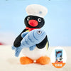 The Green Party Little Penguin Pingu | with fish - 25cm Children Gift Animal Plush Doll