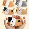 Mochi Town Lovely Animal Warm Hand Plush Doll | Laying Down Calico Cat Dog - Mini Plush Doll Children Gift Animal