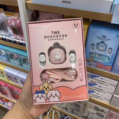 ChiiKawa X Miniso | ChiiKawa Hachiware Usagi Earphone with Case - Kawaii Items Cute Accessories  WinnieTheBirds Toy Shop