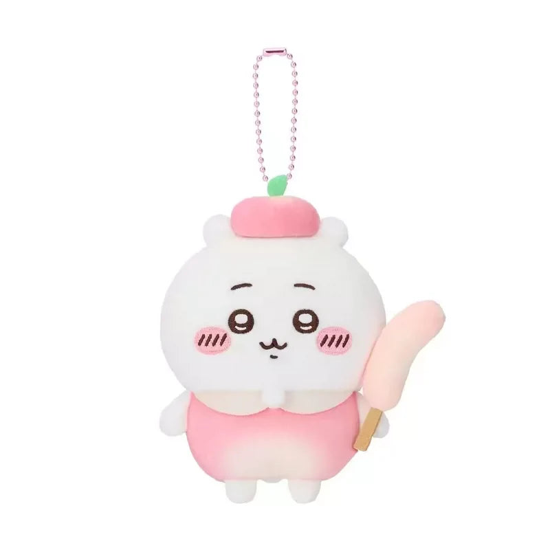 Japan ChiiKawa Fruit Series | ChiiKawa Hachiware Usagi Momonga Kurimanju Rakko Shisa Wearing Fruit Costume Cute Plush Doll Keychain - Kawaii items Room Decoration Doll