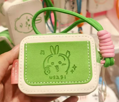ChiiKawa X Miniso | ChiiKawa Hachiware Usagi Leather Earphone Case - Kawaii Items Little Bag  WinnieTheBirds Toy Shop