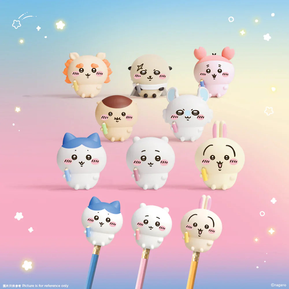 [Per-order] ChiiKawa ChiiKawa Go Round Limited Series | ChiiKawa Hachiware Usagi Momonga Kurimanju Rakko Shisa Crab Cute Pencil Cap Mystery Box - Kawaii items Blind Box