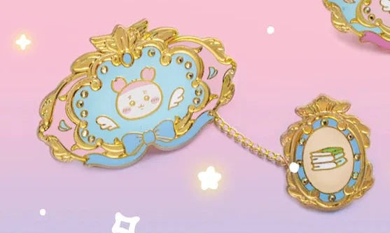 [Pre-order]  ChiiKawa ChiiKawa Go Round Limited Series | ChiiKawa Hachiware Usagi Momonga Kurimanju Rakko Shisa Crab Cute Metal Pin Badge Mystery Box - Kawaii items Blind Box
