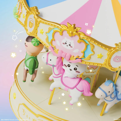 [Pre-order] ChiiKawa ChiiKawa Go Round Limited Series | ChiiKawa Hachiware Usagi Momonga Kurimanju Rakko Riding Carousel Music Box - Kawaii items Room Decoration
