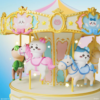 [Pre-order] ChiiKawa ChiiKawa Go Round Limited Series | ChiiKawa Hachiware Usagi Momonga Kurimanju Rakko Riding Carousel Music Box - Kawaii items Room Decoration