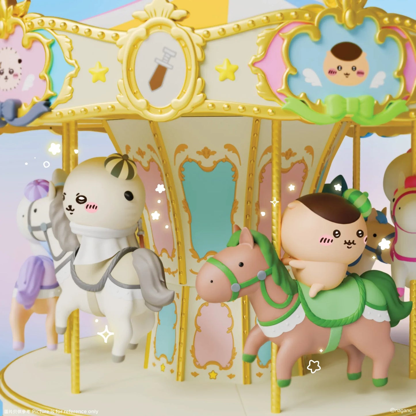 [Pre-order] ChiiKawa ChiiKawa Go Round Limited Series | ChiiKawa Hachiware Usagi Momonga Kurimanju Rakko Riding Carousel Music Box - Kawaii items Room Decoration