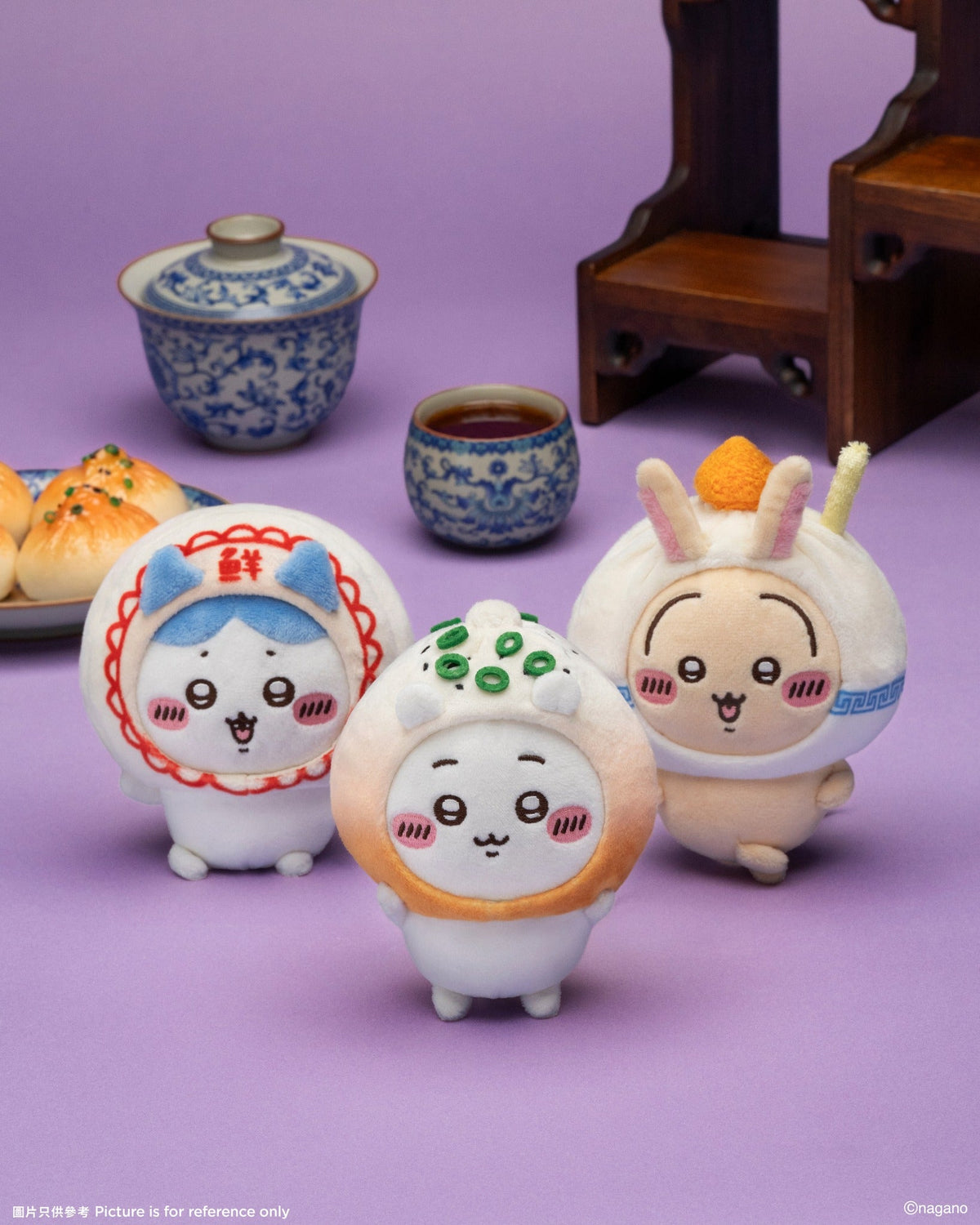 [Pre-order] ChiiKawa ChiiKawa Days Shanghai Limited Series | ChiiKawa Hachiware Usagi Momonga Kurimanju Rakko Shisa Crab in Different Food Costume Cute Plush Doll Keychain - Kawaii items Room Decoration Doll