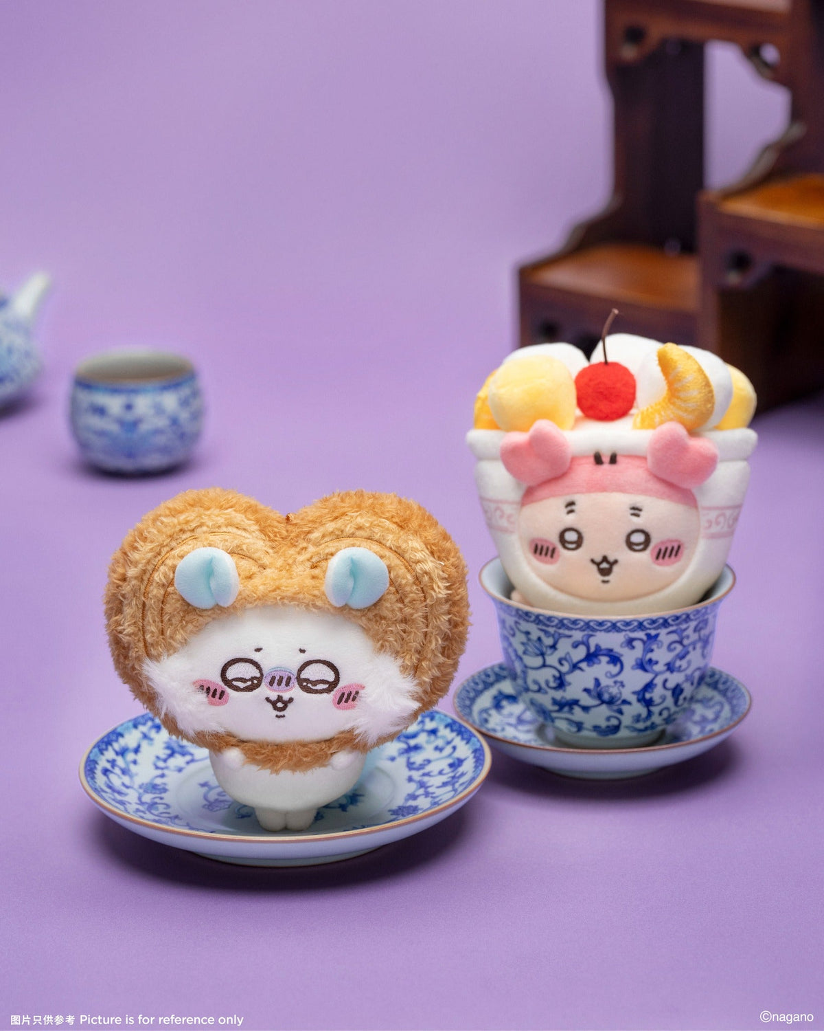 [Pre-order] ChiiKawa ChiiKawa Days Shanghai Limited Series | ChiiKawa Hachiware Usagi Momonga Kurimanju Rakko Shisa Crab in Different Food Costume Cute Plush Doll Keychain - Kawaii items Room Decoration Doll