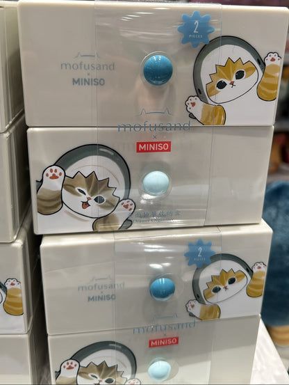 Miniso X Mofusand | Mofusand Cat in Shark Costume Cute Desk Drawer Storage Box - Kawaii items Room Decoration