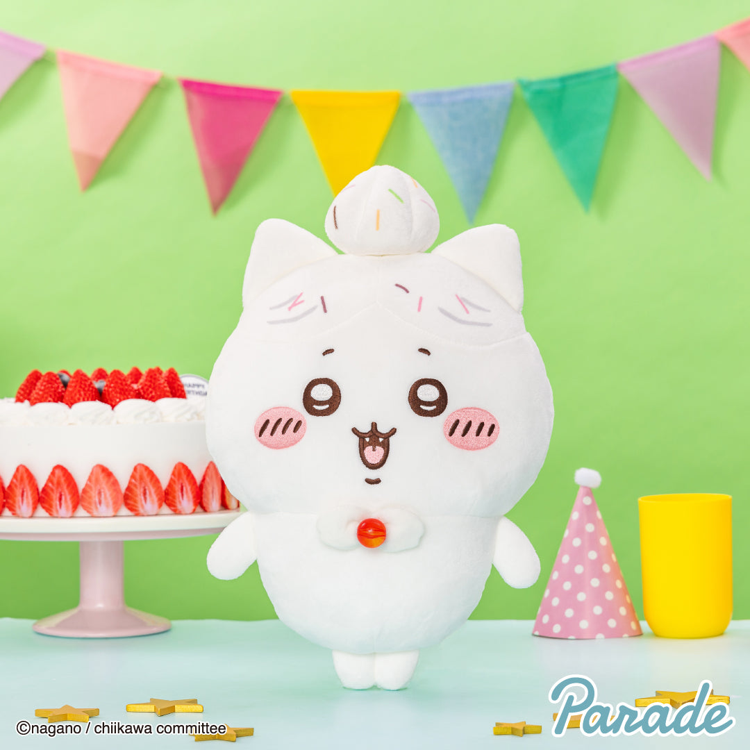 Japan ChiiKawa ChiiKawa & Hachiware Birthday 2025 Series | ChiiKawa Hachiware Usagi Birthday Cake Cream and Lighter Big 30cm Plush Doll  Kawaii items Room Decoration doll WinnieTheBirds Toy Shop
