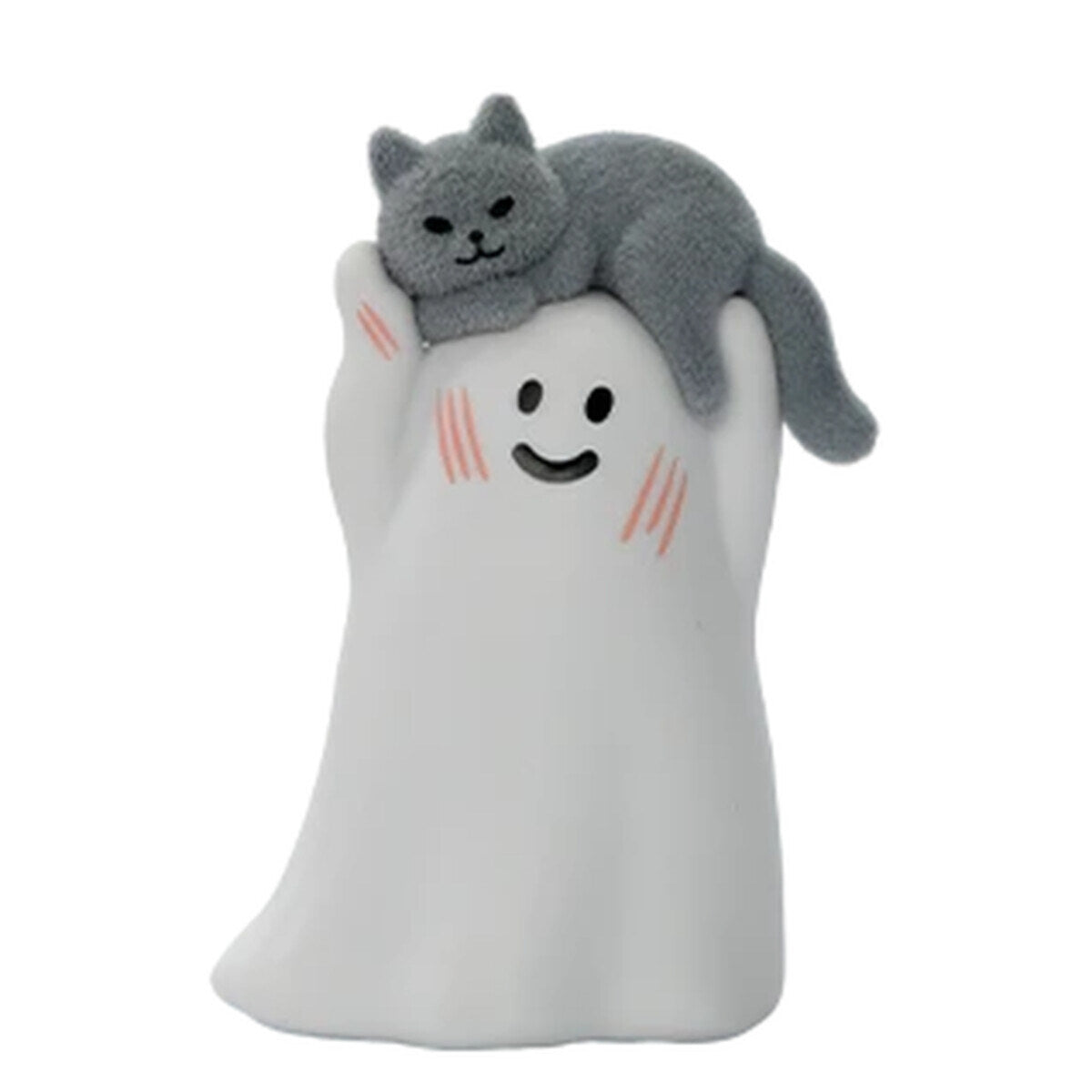 GHODY Behold My Cat - Cat On My Head design, gray cat draped over the ghost's head