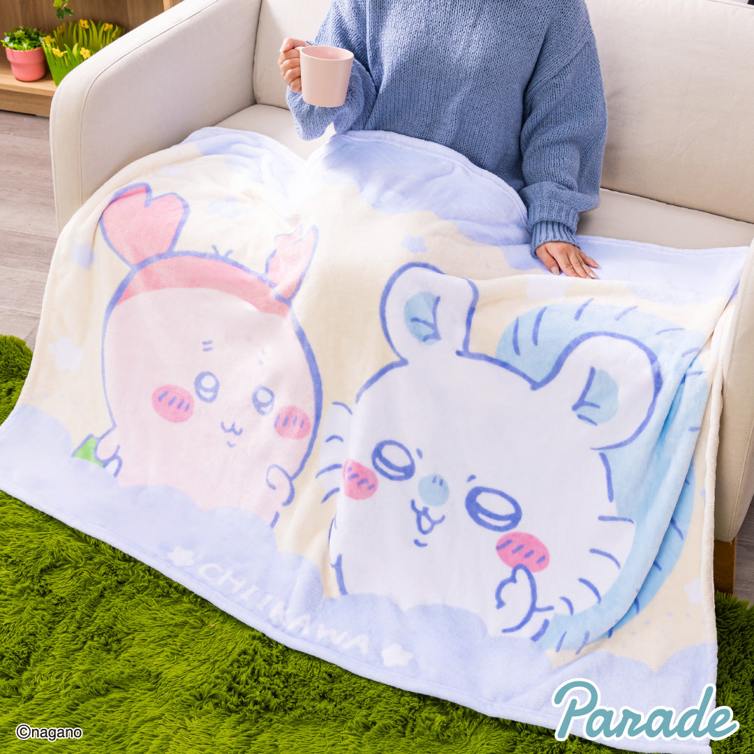 Japan ChiiKawa | ChiiKawa Hachiware Usagi Momonga Crab Cute Wool Blanket - Kawaii items Room Decoration