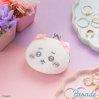Japan ChiiKawa | ChiiKawa Hachiware Usagi Momonga Kurimanju Rakko Shisa Crab with Ribbon Cute Plush Doll Mini Purse - Kawaii items Room Decoration doll