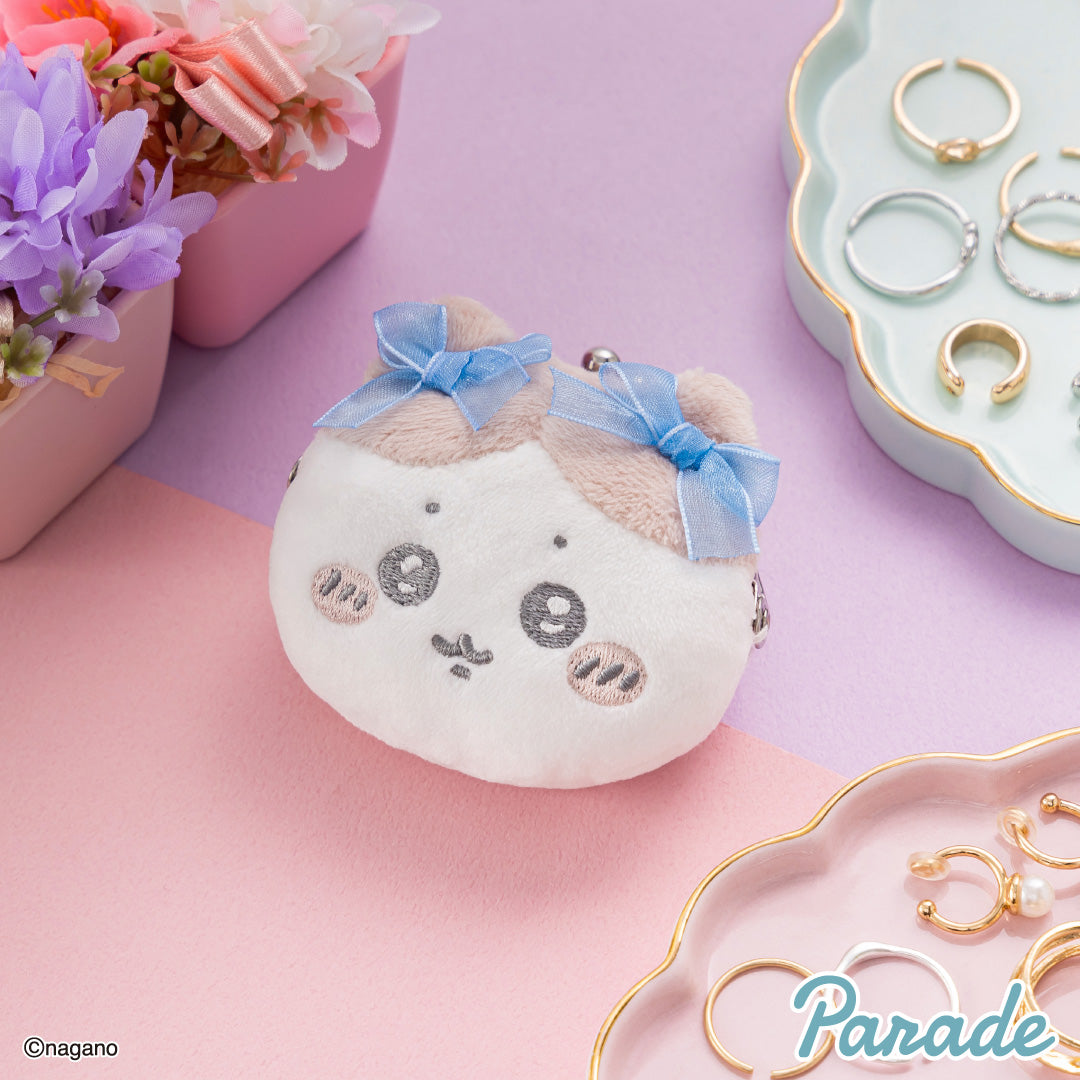 Japan ChiiKawa | ChiiKawa Hachiware Usagi Momonga Kurimanju Rakko Shisa Crab with Ribbon Cute Plush Doll Mini Purse - Kawaii items Room Decoration doll