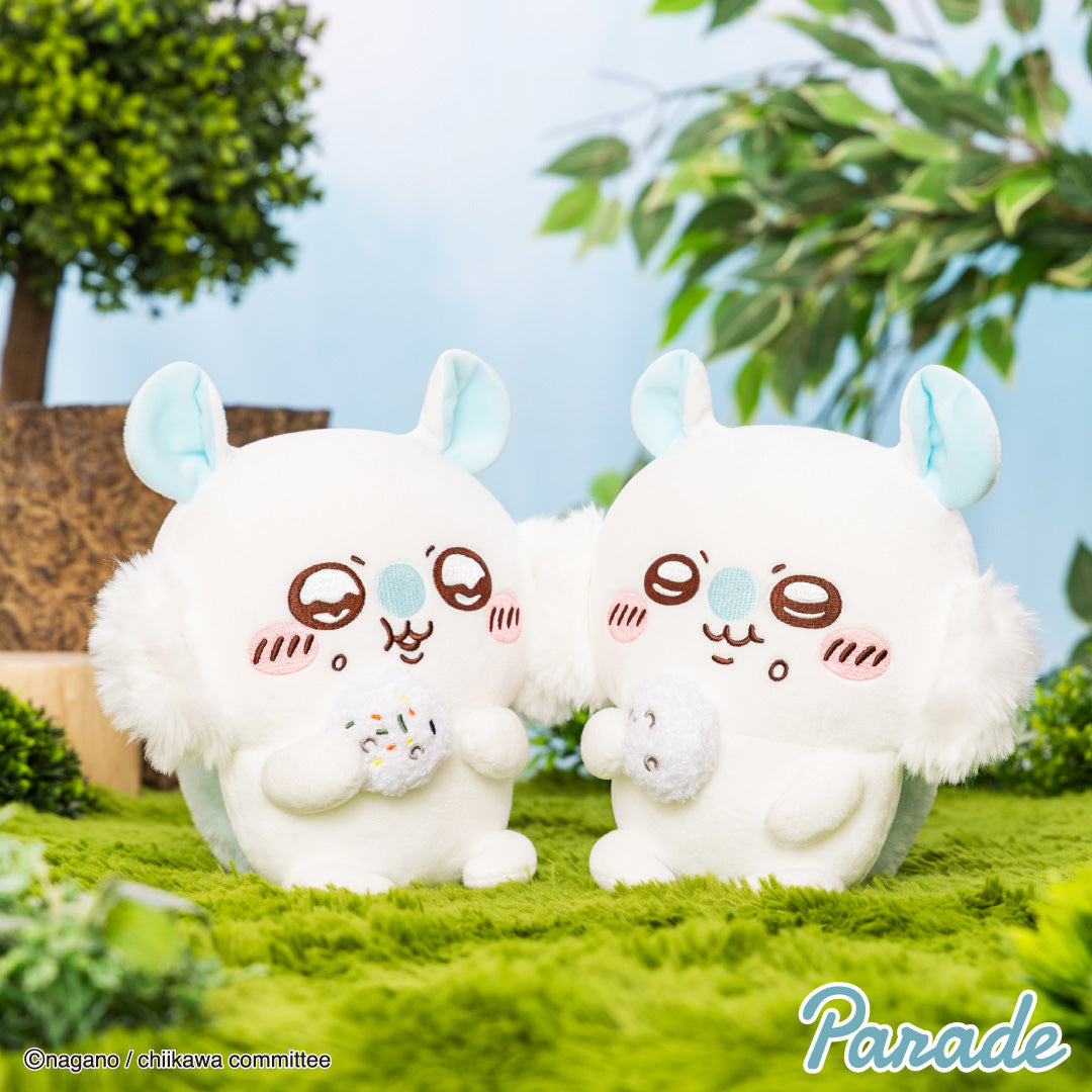 Japan ChiiKawa | Smiley Mononga Eating Onigiri Plush Doll Kawaii items Room Decoration doll