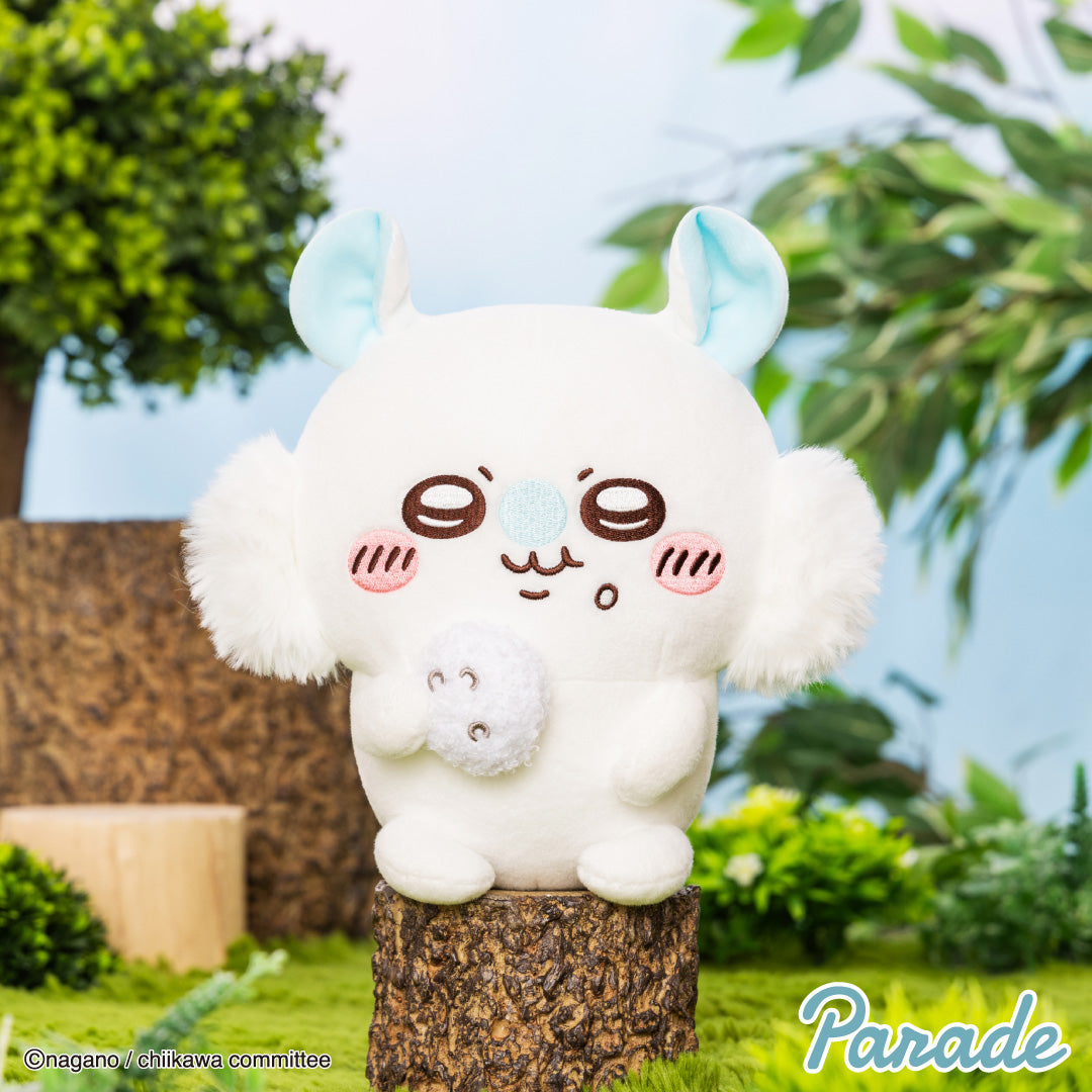 Japan ChiiKawa | Smiley Mononga Eating Onigiri Plush Doll Kawaii items Room Decoration doll - WinnieTheBirds Toy Shop