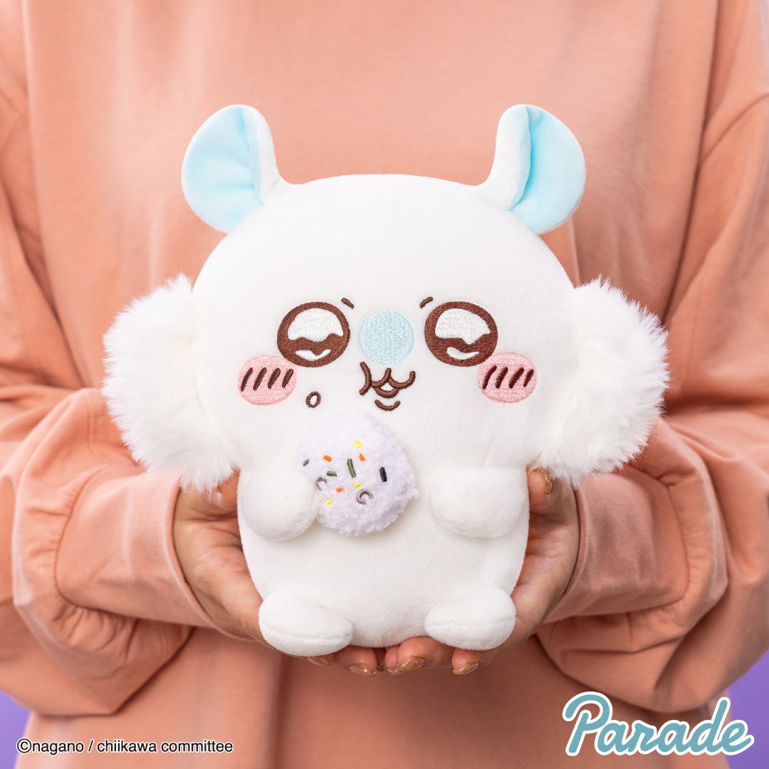 Japan ChiiKawa | Smiley Mononga Eating Onigiri Plush Doll Kawaii items Room Decoration doll - WinnieTheBirds Toy Shop
