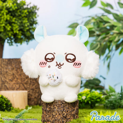 Japan ChiiKawa | Smiley Mononga Eating Onigiri Plush Doll Kawaii items Room Decoration doll - WinnieTheBirds Toy Shop