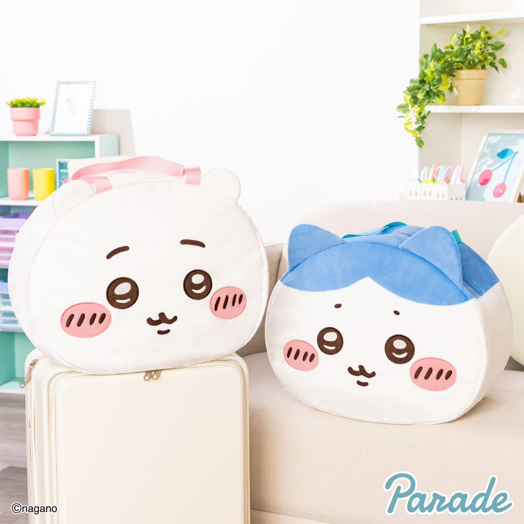 Japan ChiiKawa | ChiiKawa Hachiware Usagi Momonga Cute Face Icon Big Boston Bag - Kawaii items Room Decoration
