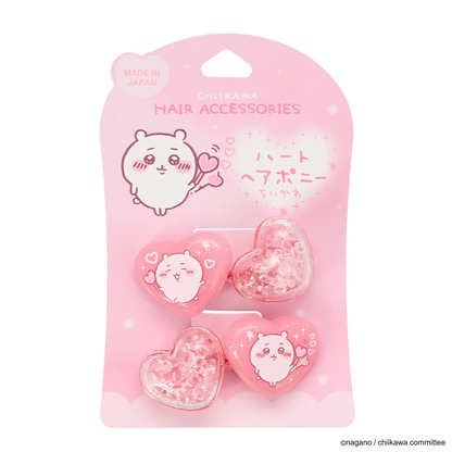 Japan ChiiKawa | ChiiKawa Hachiware Usagi Momonga Cute Icon with Bling Heart Ponytail Holders Scrunchies Kawaii items Cute Hair Accessories WinnieTheBirds Toy Shop