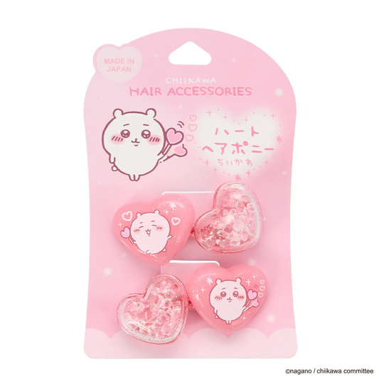Japan ChiiKawa | ChiiKawa Hachiware Usagi Momonga Cute Icon with Bling Heart Ponytail Holders Scrunchies Kawaii items Cute Hair Accessories WinnieTheBirds Toy Shop