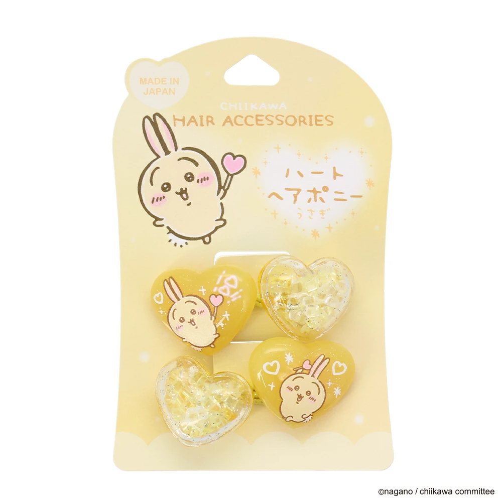 Japan ChiiKawa | ChiiKawa Hachiware Usagi Momonga Cute Icon with Bling Heart Ponytail Holders Scrunchies Kawaii items Cute Hair Accessories WinnieTheBirds Toy Shop