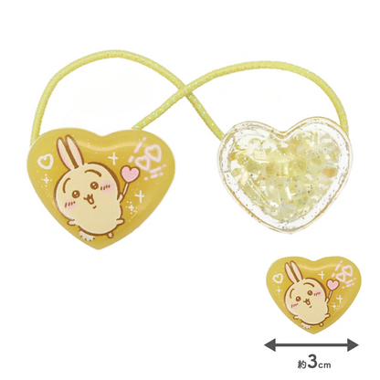 Japan ChiiKawa | ChiiKawa Hachiware Usagi Momonga Cute Icon with Bling Heart Ponytail Holders Scrunchies Kawaii items Cute Hair Accessories WinnieTheBirds Toy Shop