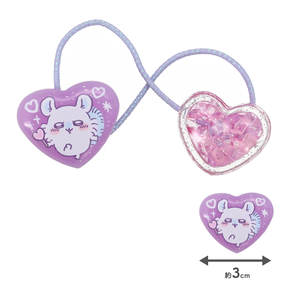 Japan ChiiKawa | ChiiKawa Hachiware Usagi Momonga Cute Icon with Bling Heart Ponytail Holders Scrunchies Kawaii items Cute Hair Accessories WinnieTheBirds Toy Shop