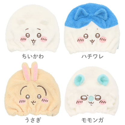 Japan ChiiKawa | ChiiKawa Hachiware Usagi Momonga Cotton Hair Towel Wrap Cap Kawaii items Room Decoration WinnieTheBirds Toy Shop