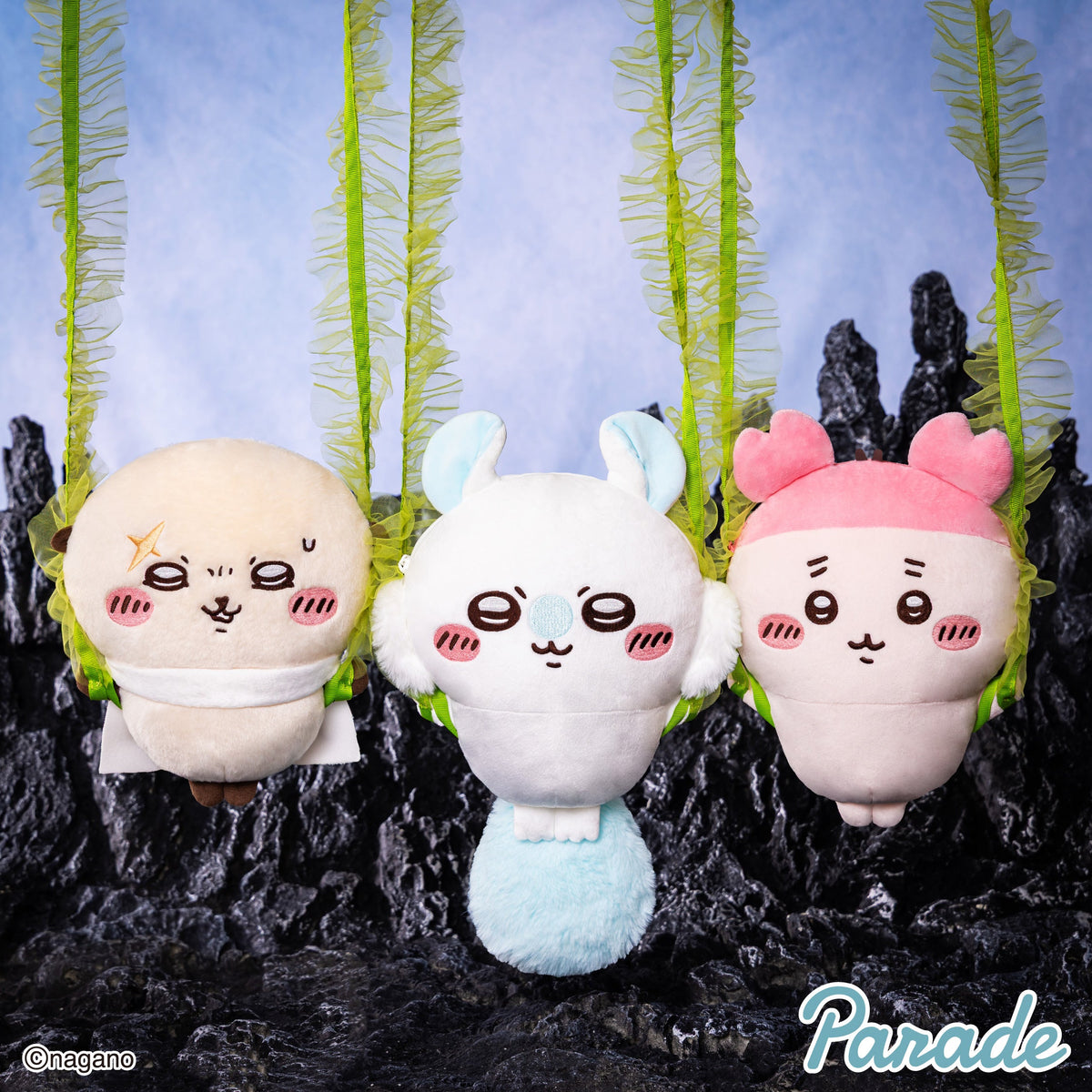 Japan ChiiKawa Mermaid Island Series | Hachiware Usagi Momonga Shisa Crab Trapping by Kombu Cute Plush Doll Crossbody Bag - Kawaii items Room Decoration