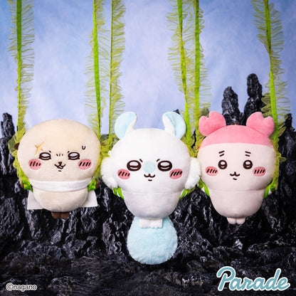 Japan ChiiKawa Mermaid Island Series | Hachiware Usagi Momonga Shisa Crab Trapping by Kombu Cute Plush Doll Crossbody Bag - Kawaii items Room Decoration