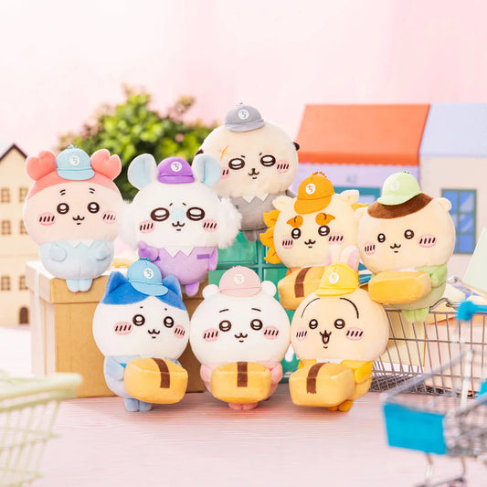 [Pre-order] Japan ChiiKawa Delivery Man Series | ChiiKawa Hachiware Usagi Momonga Kurimanju Rakko Shisa Crab Cute Plush Doll Keychain - Kawaii items Room Decoration Doll