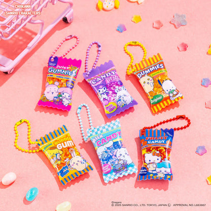 Japan ChiiKawa Kiramekko X Sanrio Series | ChiiKawa Hachiware Usagi Momonga Shisa Crab Cute Supermarket Shaka Shaka Snack Keychain - Kawaii items Room Decoration