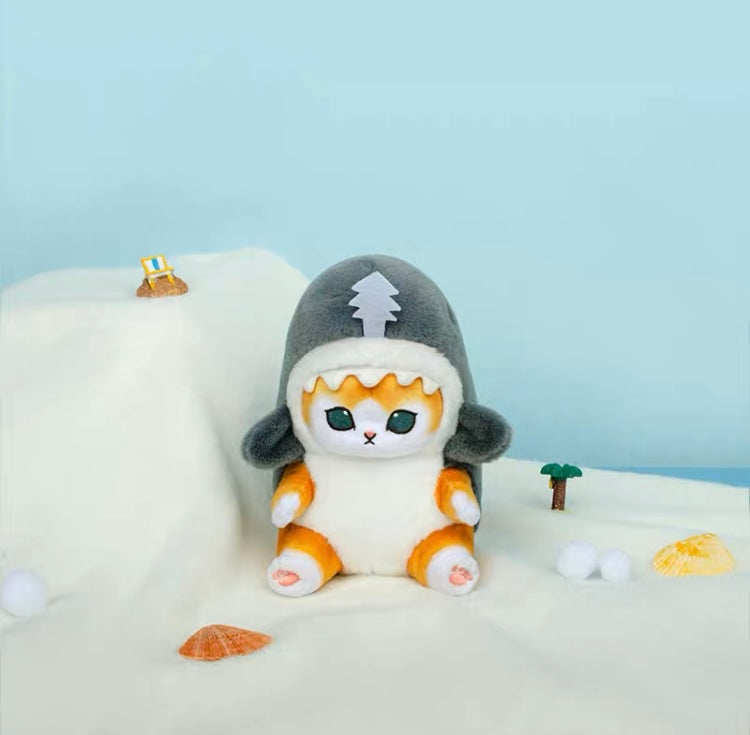 Japan Artist Mofusand Cat Neko Sea Creatures Marine Animal Sawshark Shark Fried Shrimp Dolphin Mascot Plush Doll Sawshark
