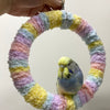 +Handmade+17.5cm Pastel Macaron Yarn Knitting Ring Swings Parrot Birdie Toy
