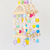 12x10cm Pastel Stars Frame Round Wooden Swings Handmade Bird Toys Organic Bird Cages Accessories Small Parrot Lovebird Budgie Parrotlet